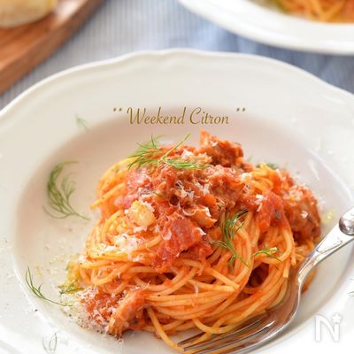 簡単!サバ缶のトマトパスタ