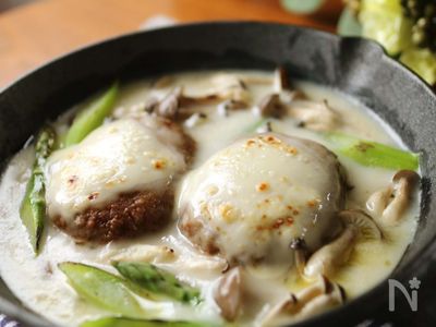 ハンバーグのクリーム煮 レシピサイトnadia