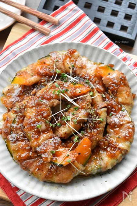 かぼちゃの肉巻き南蛮風