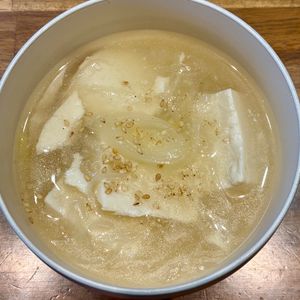 くだもの大好き🧡の作ってみた!投稿(【崩し豆腐のとろみ焼きネギ塩スープ】ほっこり優しい♬︎)