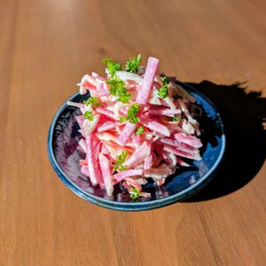 るるる♪の作ってみた!投稿(【紅芯大根とカニのサラダ】せこガニを使って、ちょっと贅沢に。)