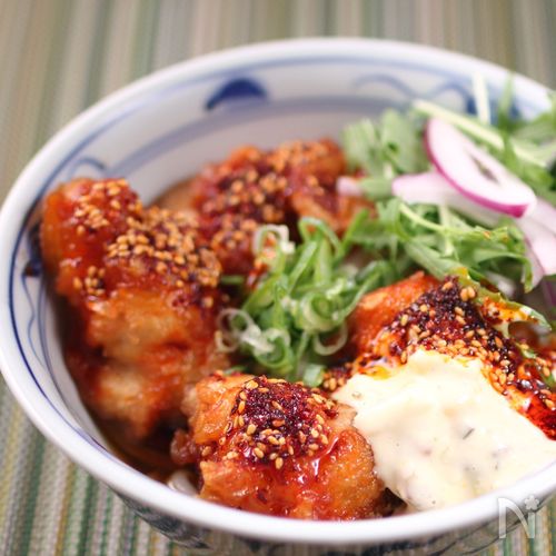 【復刻再現】丸亀製麺の!辛タル鶏天ぶっかけ♪