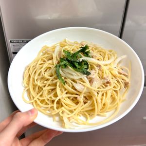 ケの作ってみた!投稿(ランチ格上げ!大葉とツナの和風パスタ)