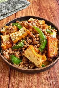 【厚揚げピーマンの肉味噌炒め】ご飯が進む♪