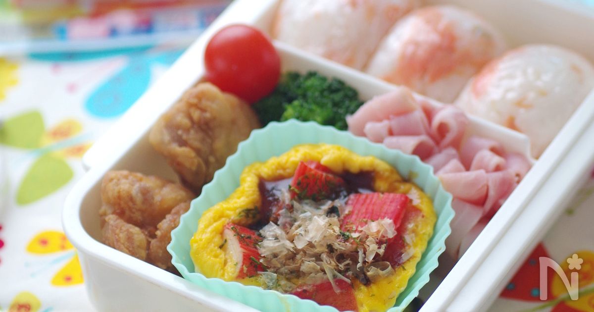 サラダスティックのお好み焼き風オムレツ
