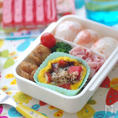 サラダスティックのお好み焼き風オムレツ
