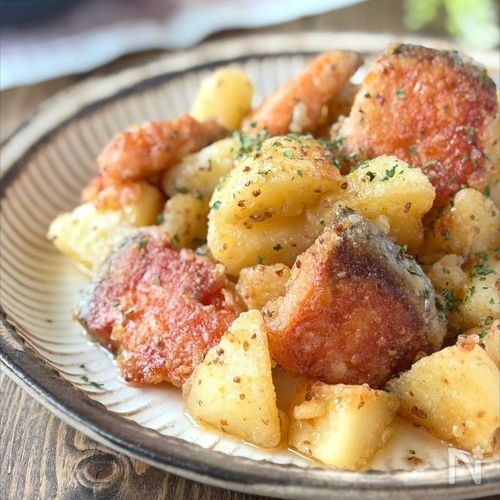 カリッとしてほくっ！鮭とじゃがいもの粒マスタード焼き