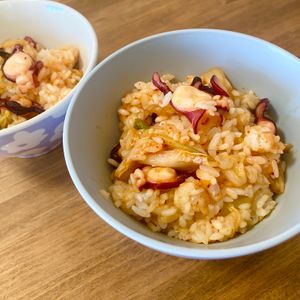ゆかりの作ってみた!投稿(たこキムチの混ぜごはん)