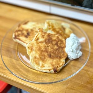 りりの作ってみた!投稿(簡単バナナ米粉パンケーキ♪油・砂糖・卵・乳・小麦粉不使用)
