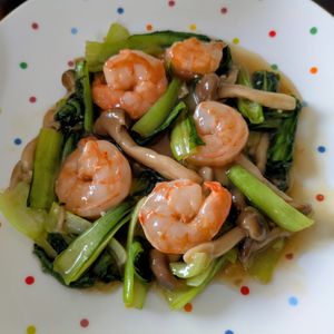 ハワイ大好き🌴🏖️🌈の作ってみた!投稿(海老とチンゲン菜の中華炒め)