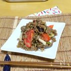 甘辛！なすときのこのトマト味噌炒め