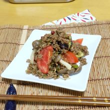 甘辛！なすときのこのトマト味噌炒め