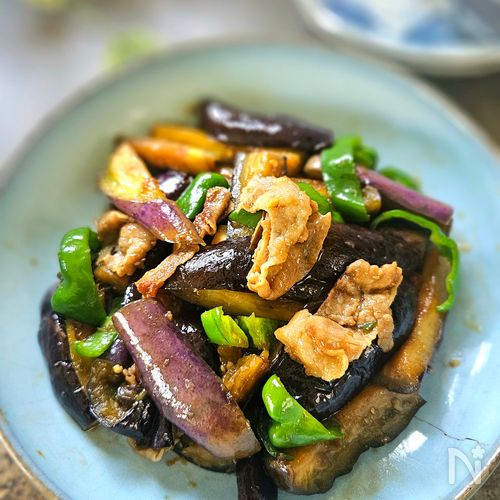 夏バテ対策♪レンジでオイル不使用!茄子と豚ばら肉の中華炒め