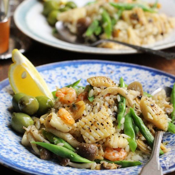 フライパンで簡単パエリア