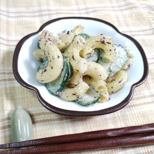 M＊Pの作ってみた!投稿(【さっぱりゆかりマカロニサラダ】5分で簡単やみつき和風♪)