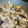 豚こまと茄子のミョウガ味噌炒めの工程3