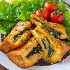簡単激うま！【厚揚げの大葉チーズ風甘辛照り焼き】おつまみにも