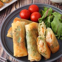 揚げずにパリパリ！エビマヨチーズの大葉春巻き