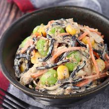 栄養満点♪ささみとひじきコーンの和風ごまマヨサラダ