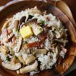 ガリバタきのこの混ぜご飯