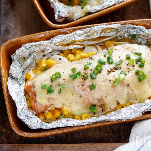 鮭のガーリックチーズホイル焼き【#簡単 #トースター】