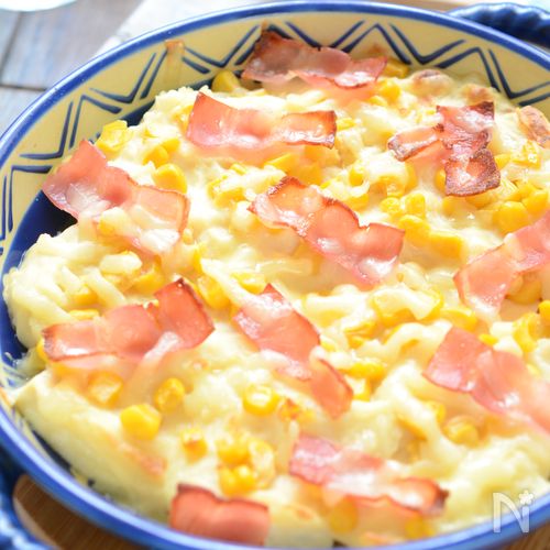 【豆腐のコーン&ベーコングラタン】米粉で簡単!ヘルシーおかず
