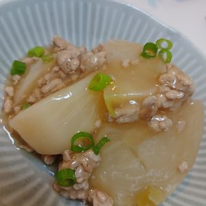 そらまめの作ってみた!投稿(かぶのしょうがそぼろ煮)