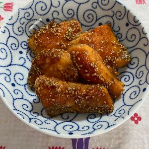 万福の作ってみた!投稿(作りおきやお弁当にも♪『秋鮭のごま甘酢照り焼き』)