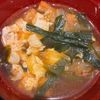 イトマルの作ってみた!投稿(肉無しでも大満足！木綿豆腐と卵のキムチ入りスープ)