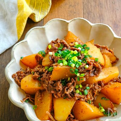 味染み大根と牛こまの韓国風煮