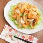 鶏むね肉と新玉ねぎの梅しょうが焼き