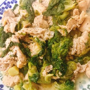 煌蓮mamの作ってみた!投稿(超速かんたん!ご飯もお酒も止まらない!『塩だれ豚レタス』)