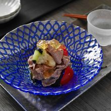 泉州特産水なすと牛冷しゃぶのジュレ