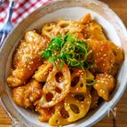 【感動の柔らかさ♡】鶏むねとレンコンの甘酢炒め☆作り置きにも