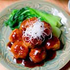油控えめ♪蒸し焼き肉だんごの黒酢あん