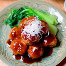 油控えめ♪蒸し焼き肉だんごの黒酢あん