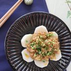 モリモリいけちゃう♪ちょっとピリ辛！里芋の豚みそがけ
