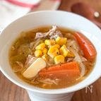 野菜たっぷり味噌ラーメン風スープ