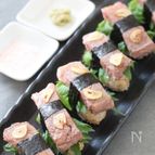 ちょっと贅沢に♡ガーリックライスでにぎるがっつりステーキ寿司