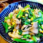 ＼お弁当に／レンチン10分【小松菜コーンのバター醤油ソテー】