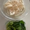 豚肉と蓮根と小松菜の甘酢炒め【ごはんがすすむ♪】の工程1