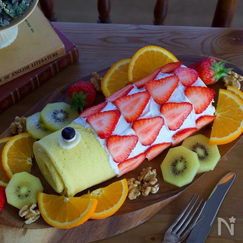鯉のぼりにアレンジも!しっとり【米粉ノンオイルロールケーキ】