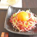 【即席１品】まぐろとねぎのユッケ風