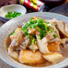  【カリカリ厚揚げ!きのことろみあん】
揚げない揚げ出し