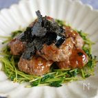 簡単きちんとおかず♪豆腐入ミートボールの照り焼き磯辺風