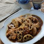 鶏肉とレンコンの甘辛炒め