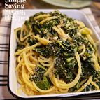 話題のイタリア野菜カーボロネロ（黒キャベツ）と明太子のパスタ
