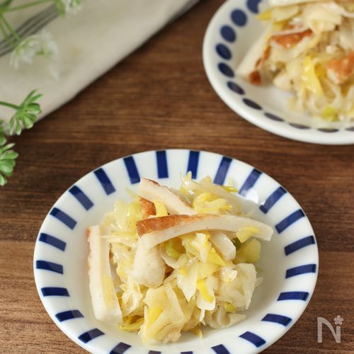 【長ネギとちくわのナムル】レンジで簡単!長ネギあま~い