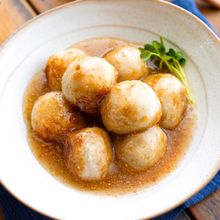 【里芋まんじゅう利休あんかけ風】びっくり食感♪ごま風味あん