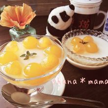 九龍風みかん寒天乗せ♪杏仁豆腐♪